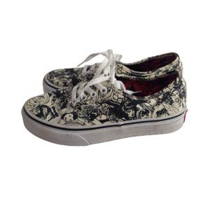 Vans Marvel Superheroes Women Black White Sneakers Men's 3.5 Women's 5 Comics